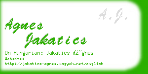 agnes jakatics business card